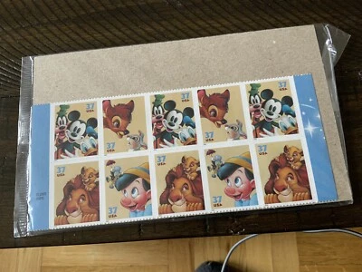 (1) The Art of Disney FRIENDSHIP MNH Block of 10 US 37¢ Stamps USPS 2003 -- 3772 - Image 1 of 2