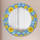 Badspiegel Mit Bedruckter Dekoration Rahmen Spiegel geometrisch Sonnenblumen
