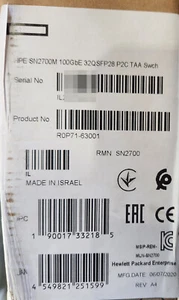 HPE Mellanox SN2700M 100GbE 32QSFP28 Switch w/ONYX R0P71A Same As MSN2700-CS2F - Picture 1 of 1