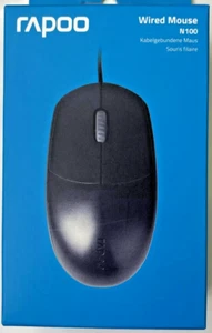 Rapoo N100 Wired Mouse - Black Computer Mouse - Picture 1 of 2