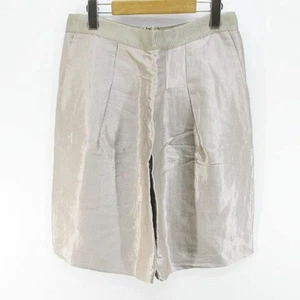 Etro Knee Length Puff Skirt Hemp Linen 44 Beige Glossy Pocket Lined Plain Used 2 - Picture 1 of 5