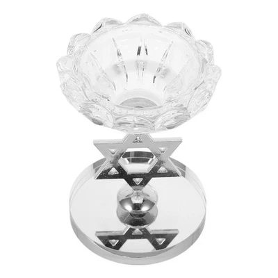  Portacandele Cristallo Decorazioni Stellari Di Hanukkah Candelabri David - Immagine 1 di 4