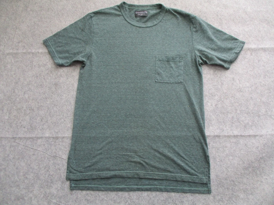 Camisa Goodlife Para Hombres Pequeña Verde Cuello Redondo Manga Corta Informal Camiseta Hecha en EE. UU. * Foto 1 de 4