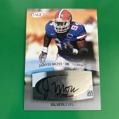 Jarvis Moss 2007 SAGE Autograph Silver Level Rookie Card #A37 LTD #189/400 - Image 1 of 2