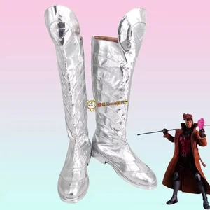 Cosplay X-Men Gambit Shoes High Leg Boots Halloween Superhero Remy LeBeau Boots - Picture 1 of 6