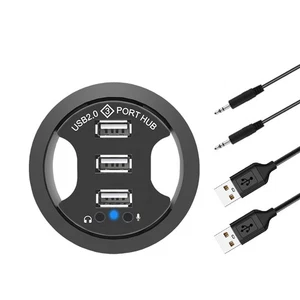 1X(USB Hub USB 2.0 Desktop Grommet USB 2.0 Hub Audio Desk Mount Adapter 31961 - Afbeelding 1 van 8