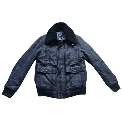 Chaqueta de bombardero a cuadros de mezcla de algodón Jack & Jones para hombre con cuello de piel sintética Foto 1 de 4