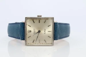 Genuine 18k Rolex Watch. 18k WG Rolex CELLINI 3811 Square WristWatch - Picture 1 of 7