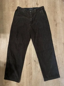 Croft & Barrow Pants Corduroy Double Pleated Dark Green Men's 36/32 - Picture 1 of 6