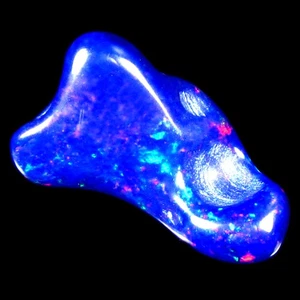 5.72 ct Fancy (19.21 x 11.38 mm) Ethiopia Play of Colors Blue Opal Stone - Picture 1 of 2