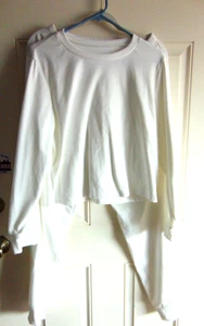 Damen Fleece Langarm 2 teiliges Loungewear Set kuschelig Gr. XL weiß - Bild 1 von 6