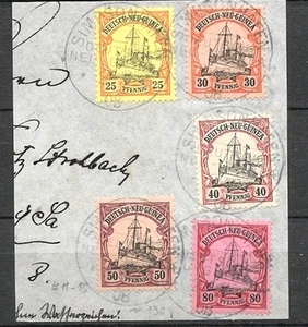 NEW GUINEA GERMAN 1901 in PARTIAL LETTER FRONT FVF - Picture 1 of 1