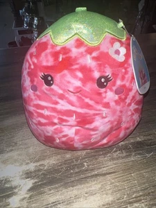 Squishmallows Strawberry REVA 8” Plush, Tie-Dye Red Sparkle Stem RARE Exclusive - Picture 1 of 3