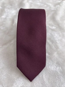 Unbranded Men's Silk 60" Necktie Wine Solid - Picture 1 of 4