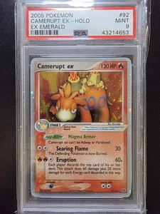 PSA 9 Camerupt Ex Holo 92/106 - 2005 Ex Emerald Rare Pokemon Card - Picture 1 of 2