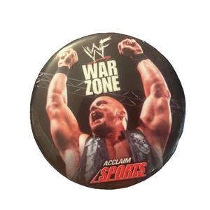 WWF War Zone Acclaim Sports Game Pinback Button Pin WWE Stone Cold Steve Austin - Picture 1 of 2