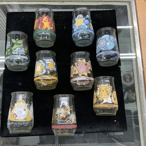 Vintage Welch's Nintendo Pokémon Glass Jelly Jar Complete Set of 9 No Lids - Picture 1 of 4