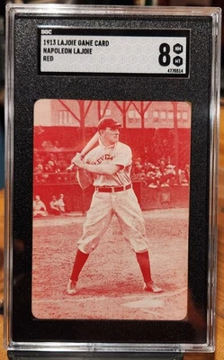 1913 Nap Lajoie Game Card Red SGC 8 NM-MT HOF Cleveland Rare - Image 1 of 2
