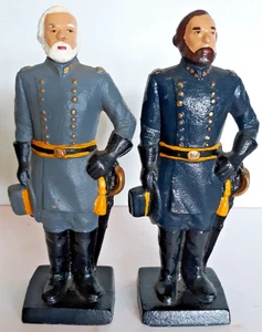 Cast iron 7.5" tall Robert E Lee & Ulysses Grant figurines bookends civil war - Picture 1 of 3