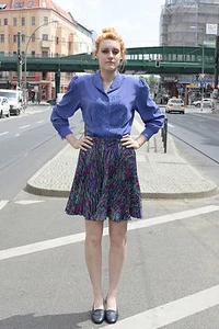 Damen Rock Faltenrock lila bunt violett skirt Gr. 36 80er True VINTAGE 80s women - Bild 1 von 4