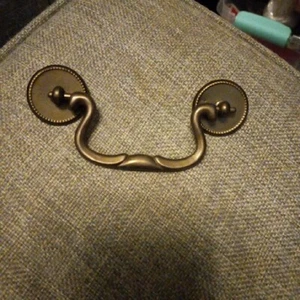 Bail Drop Drawer Pull Handle, Dark Silver 3.5 C2C,  Overall 5' × 2.5" Salvaged - Picture 1 of 6