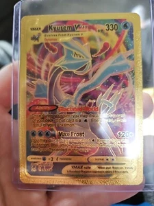 Kyurem VMAX Gold Foil Fan Art Carta Pokemon da Collezione Texturizzata HP 330 046/196 - Foto 1 di 3