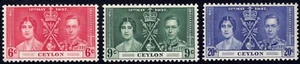 1937 Ceylon SC# 275-277 - Coronation Issue - M-HR - Picture 1 of 2