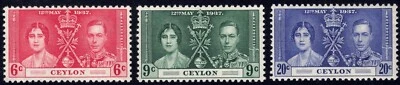 1937 Ceylon SC# 275-277 - Coronation Issue - M-HR - Image 1 of 2