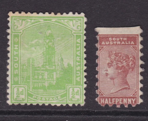 SOUTH AUSTRALIA 1883-99 1/2d Green & Chocolate Brown MINT/NG SG 182/241 (NG16) Cover