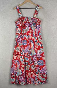Talbots Dress Womens 16 Red Floral Garden Party Wedding Beach Colorful NEW - Picture 1 of 10