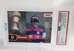 2022 TOPPS NOW F 1 #32 CARLOS SAINZ Black Parallel 89/99🔥 PSA GEM MT 10 low P . - Picture 1 of 2