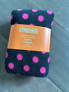 Gymboree Girl's Polka Dot Tights Size 10 - 12 Navy Blue / Pink - Picture 1 of 2