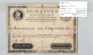 France 500 livres 1790 signée DESREZ Lafayette 135 - Picture 1 of 1