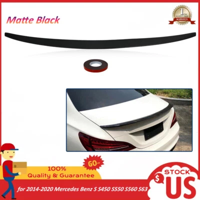 Asa de spoiler traseira para 2014-2020 Mercedes Benz S W222 Sedan S450 S550 preto fosco - Imagem 1 de 4