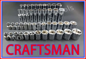 CRAFTSMAN TOOLS 46pc Short & Deep 3/8 SAE METRIC 6pt ratchet wrench socket set - Picture 1 of 4