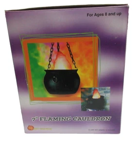 VTG Gemmy Halloween Flaming Cauldron Prop Lights and Crackles Witch Works 2002 - Picture 1 of 14