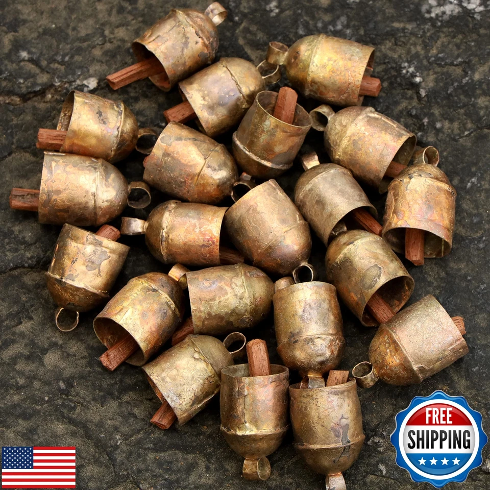 Rustic Small Cow Bells for Crafts Christmas Tree Jingle Hanging Bell Ornament - Image 1 of 3