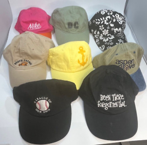 Womens Lot of 8 Assorted Baseball Caps Hats Visor Nike OC, League Of Their Own