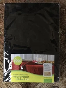 Food Network Tablecloth Black Oval 60 X 102 - New Sealed - Picture 1 of 2