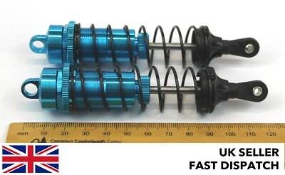 Blue Aluminium Shock Absorbers RC buggy/model 122mm 114mm x 25mm 1/8 scale - Image 1 of 3