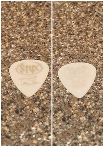 Styx 2000 Tour Brave New World Gold On White Tommy Shaw Band Guitar Pick Pic - Picture 1 of 3
