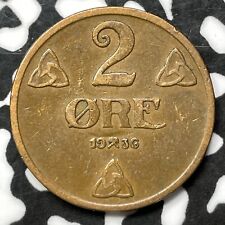 1936 Norway 2 Ore (3 Available) (1 Coin Only)