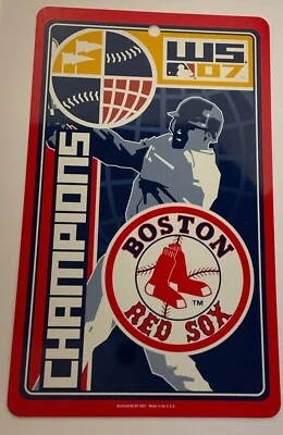 Boston Red Sox 07 World Series Champions Plastic Sign 12"X 7" 2007 - Image 1 of 3