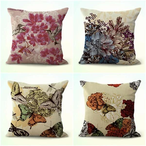  set of 4 botanical  flower replacement chair cushions indoor - Picture 1 of 9