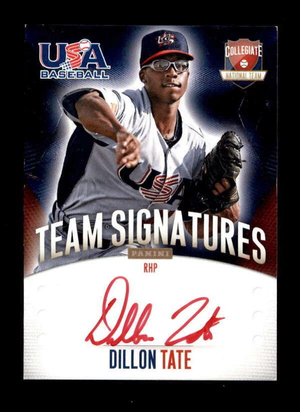 DILLON TATE 2014 PANINI USA BOX SET ROOKIE RED INK AUTOGRAPH AUTO #/25 BF3018 - Image 1 of 1