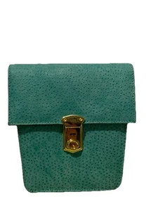 Tolle grün- schwarze Vintage Ledertasche Schultertasche 80er 90er NEU - Bild 1 von 10