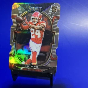 2022 Select Football Sky Moore Rookie Black And Red Prizm Die-Cut Chiefs - Picture 1 of 5