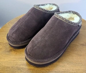 Bearpaw Women's Size 7 Lucille Slip On Suede Mule Shoes Fig Purple 3059W - Picture 1 of 14