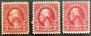 US 1926 Sc# 634 Lot of 3 Colors MNH George Washington (Carmine, Red, & Rose) - Picture 1 of 2