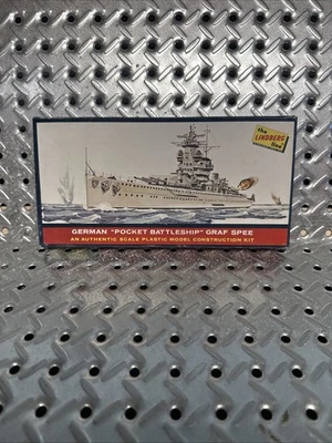LINDBERG GERMAN "POCKET BATTLESHIP" GRAF SPEE MODEL KIT NO.794:60 1968 vtg USA  - Image 1 of 4